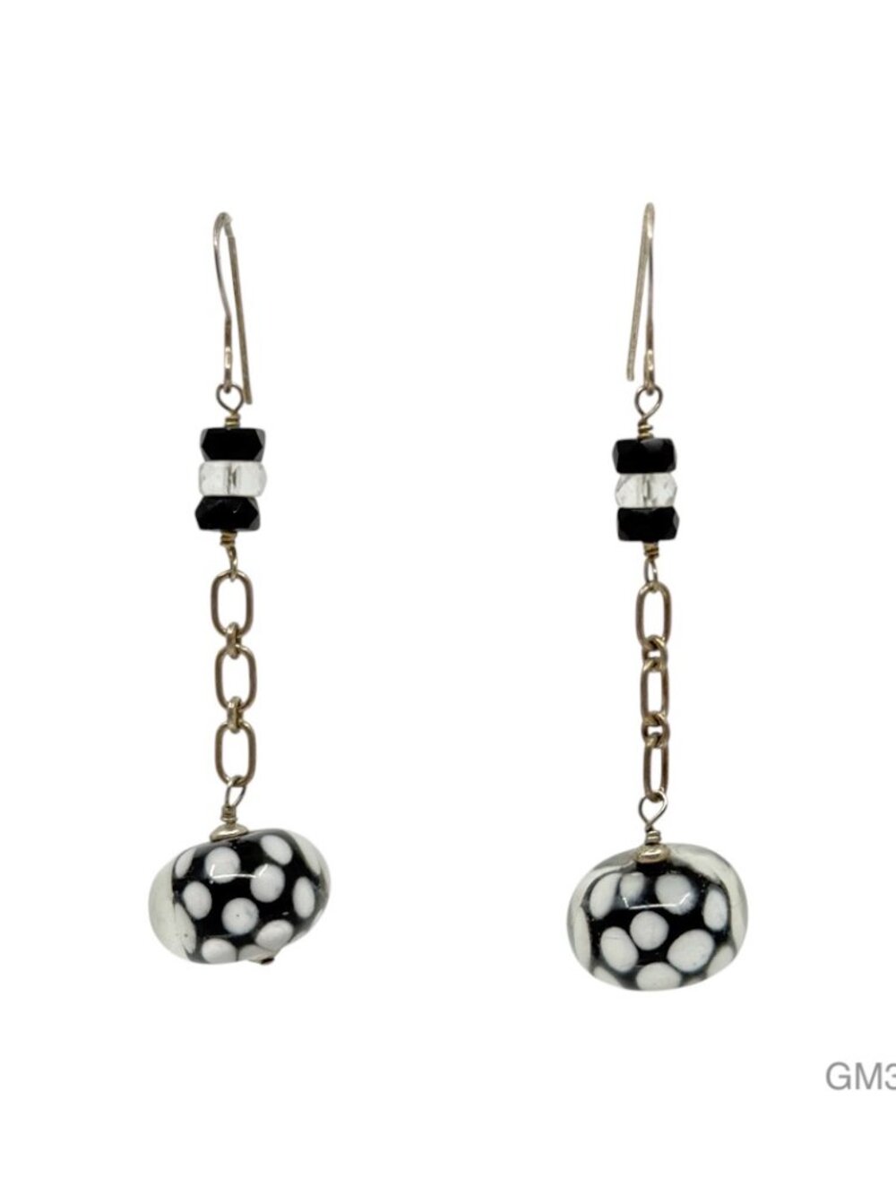 Hand Made Sterling silver Murano Glass bead earrings - GM327